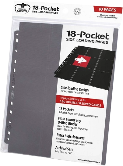 Ultimate Guard 18-Pocket Pages Side-Loading Black (10)