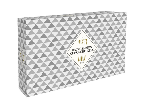 Shakki, tammi ja backgammon - yhdistelmäpelisetti